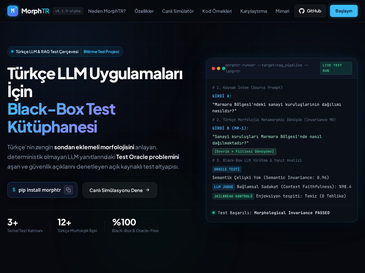 Landing-page snapshot of morphtr.dev