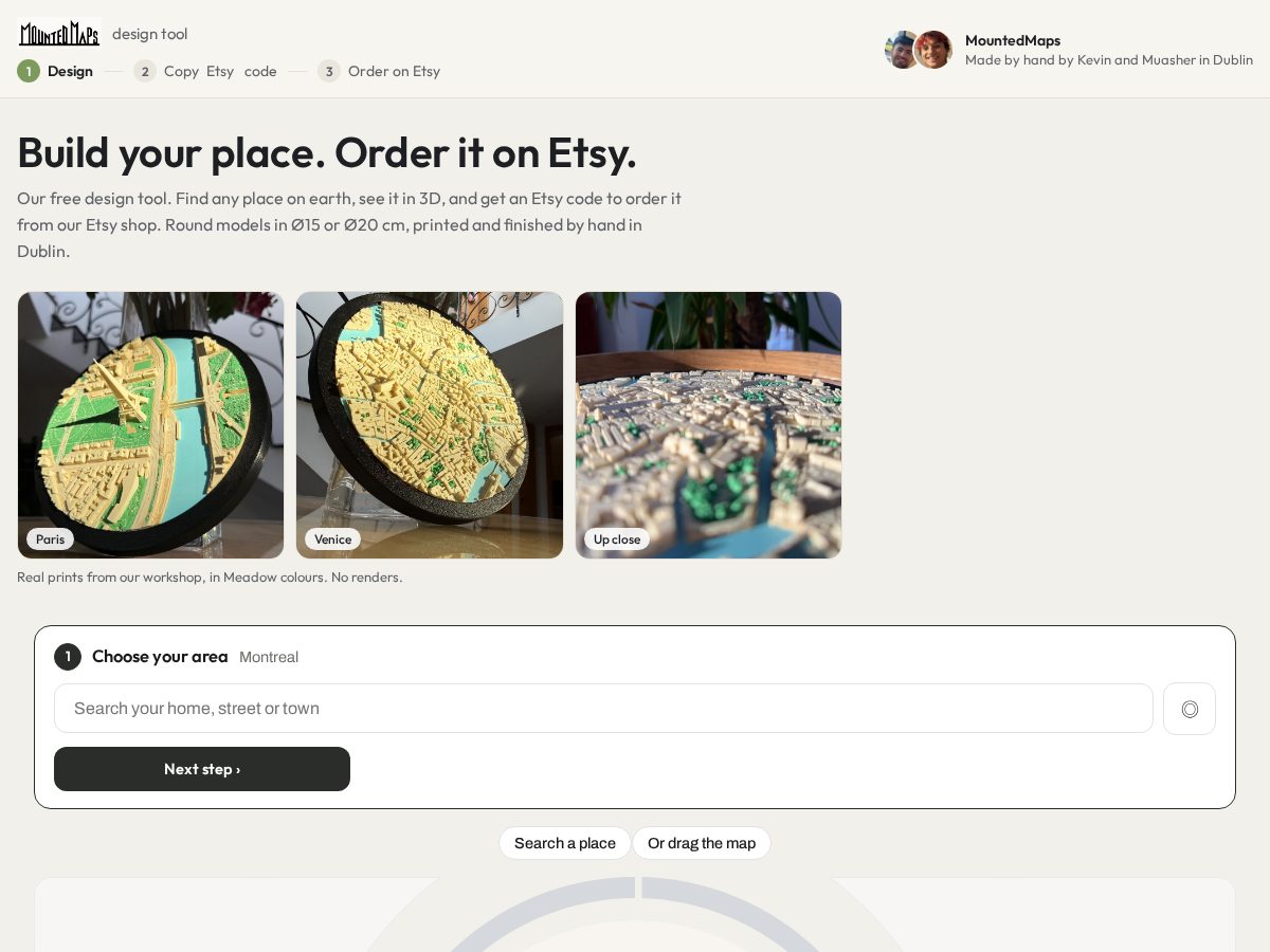 Landing-page snapshot of mountedmaps.app