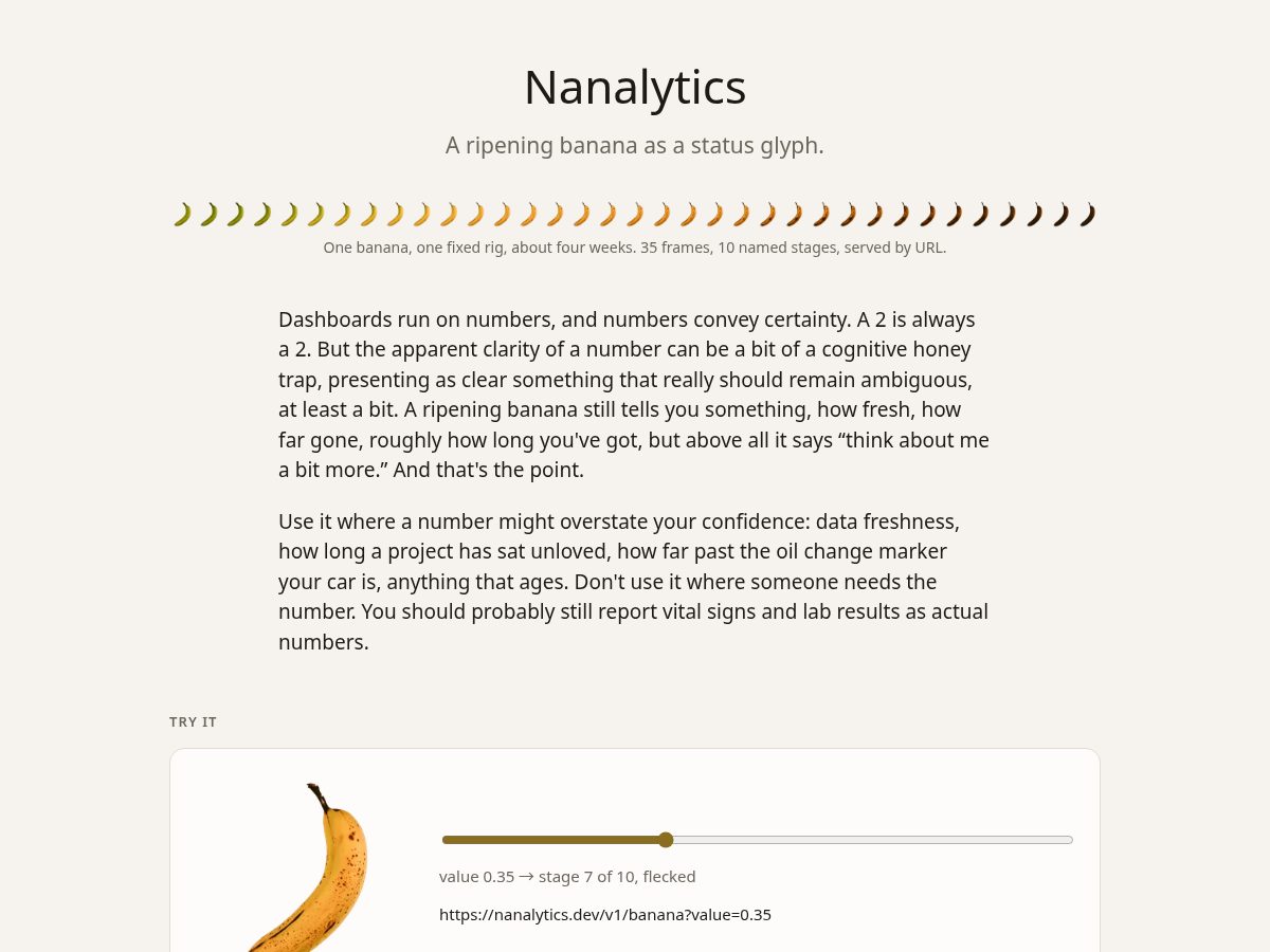 Landing-page snapshot of nanalytics.dev