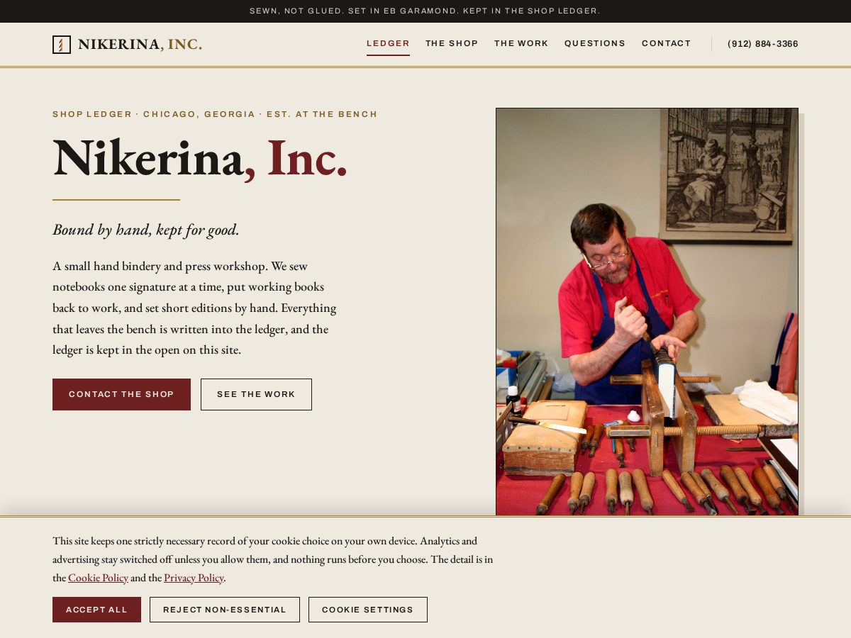 Landing-page snapshot of nikerinainc.org