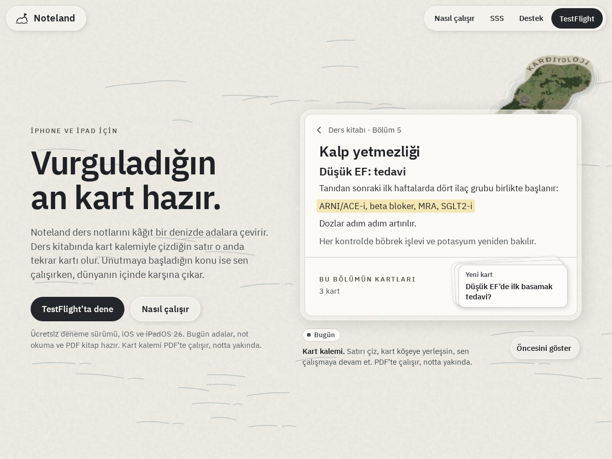 Landing-page snapshot of noteland.net