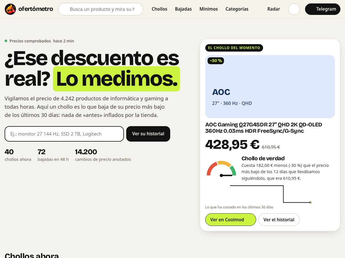 Landing-page snapshot of ofertometro.net