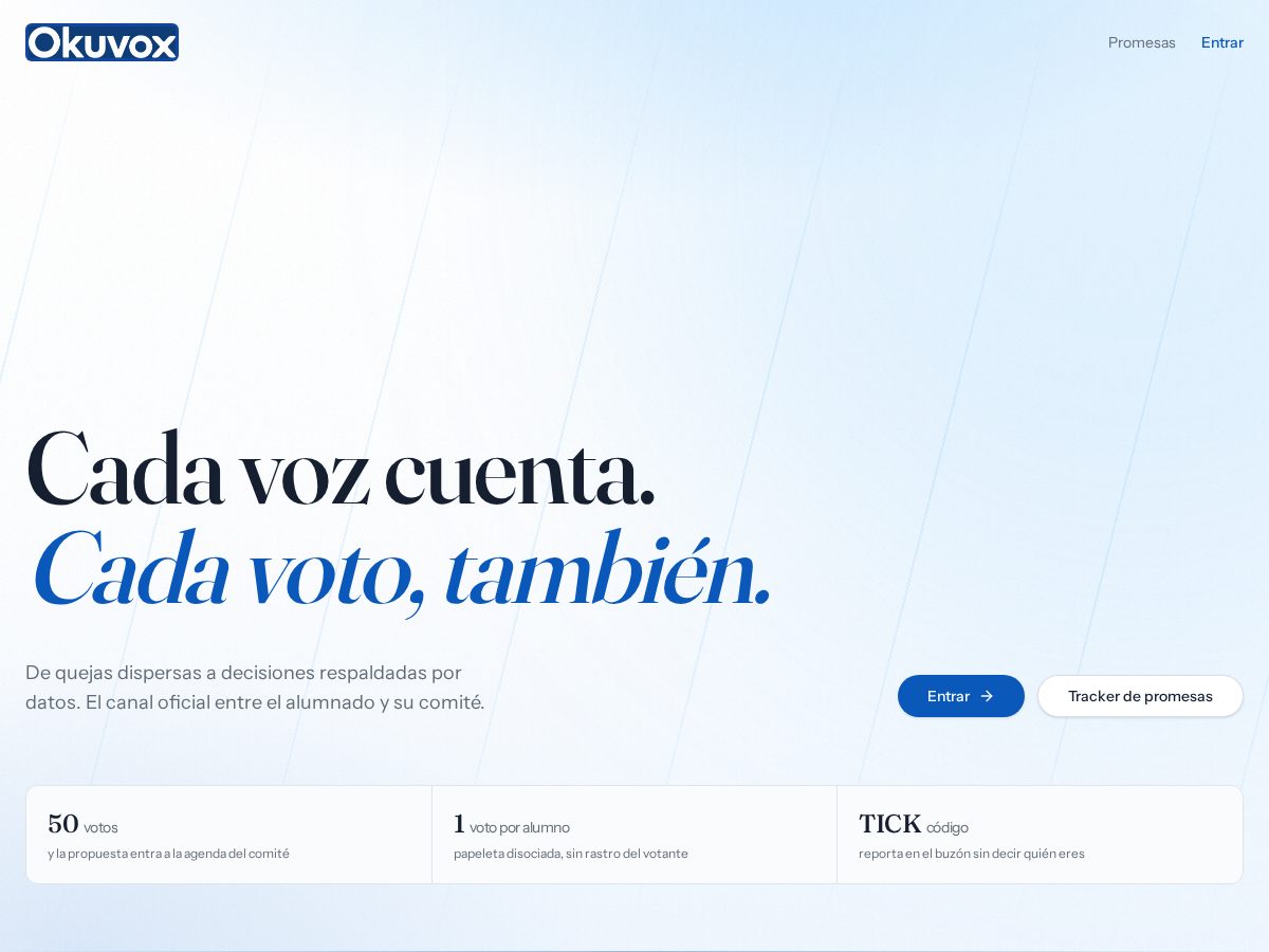 Landing-page snapshot of okuvox.app