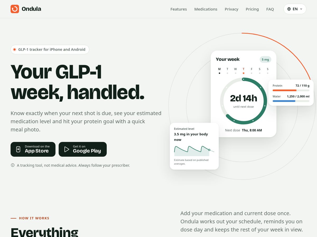 Landing-page snapshot of ondula.app
