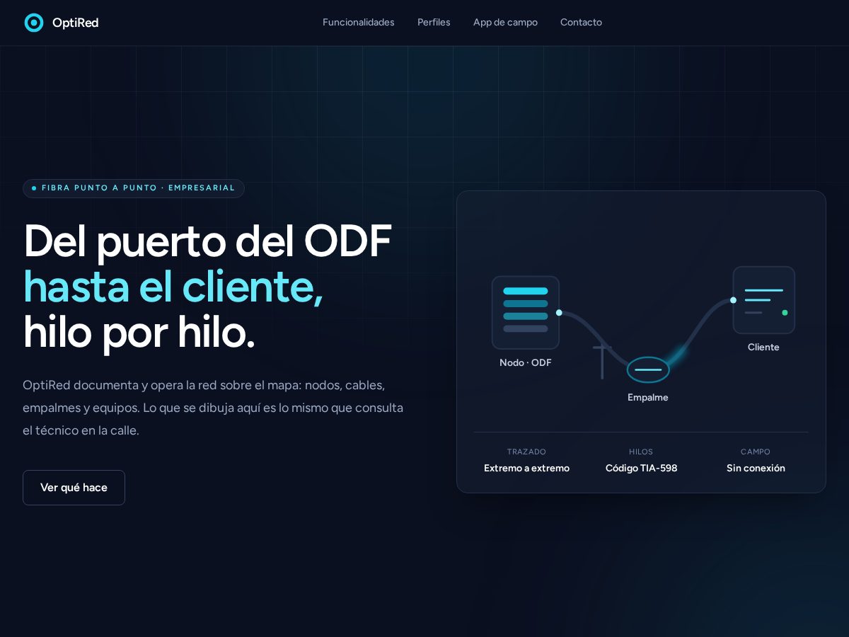 Landing-page snapshot of optired.cloud