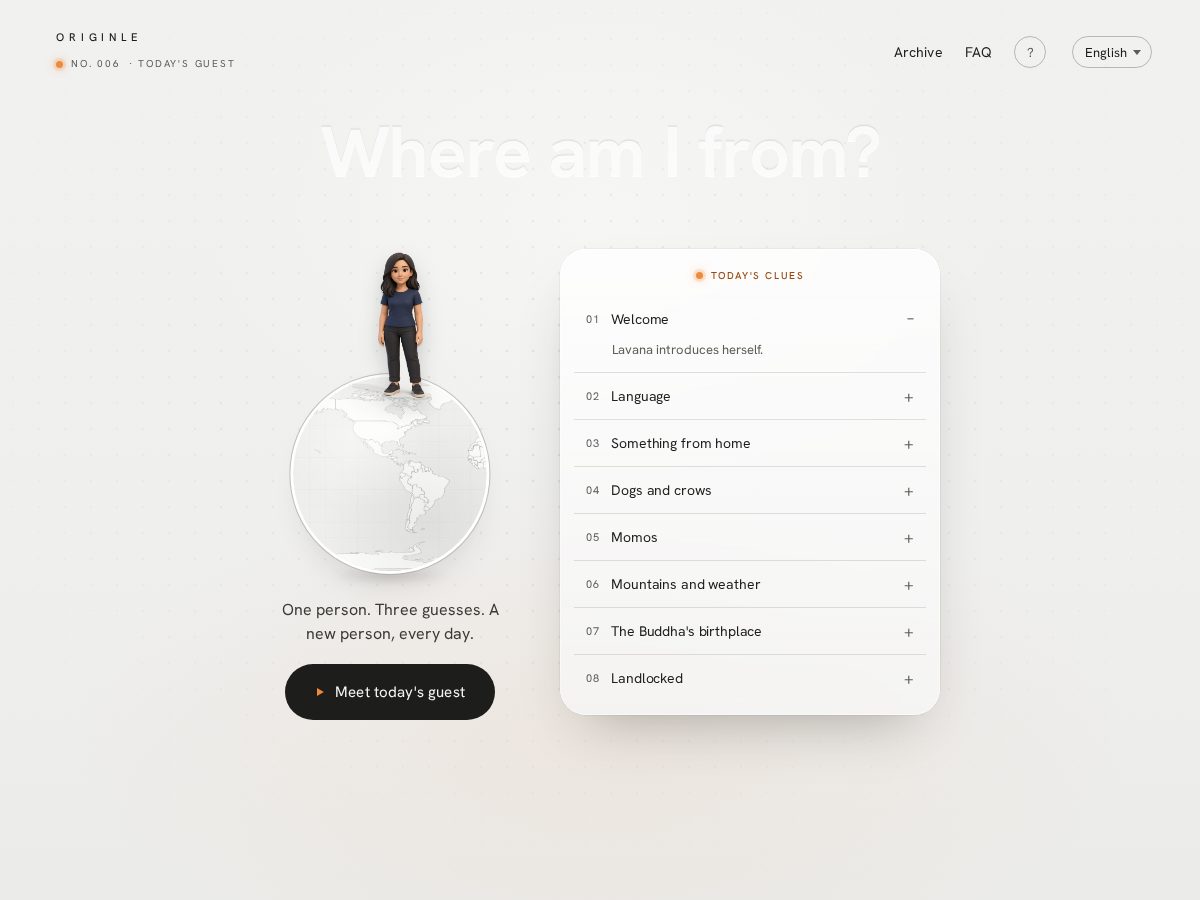 Landing-page snapshot of originle.app