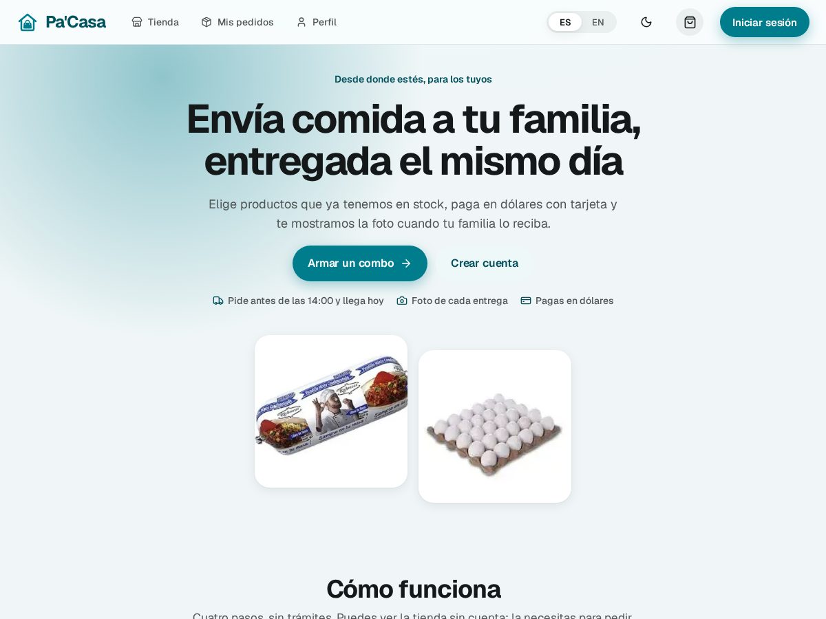 Landing-page snapshot of pacasa.net