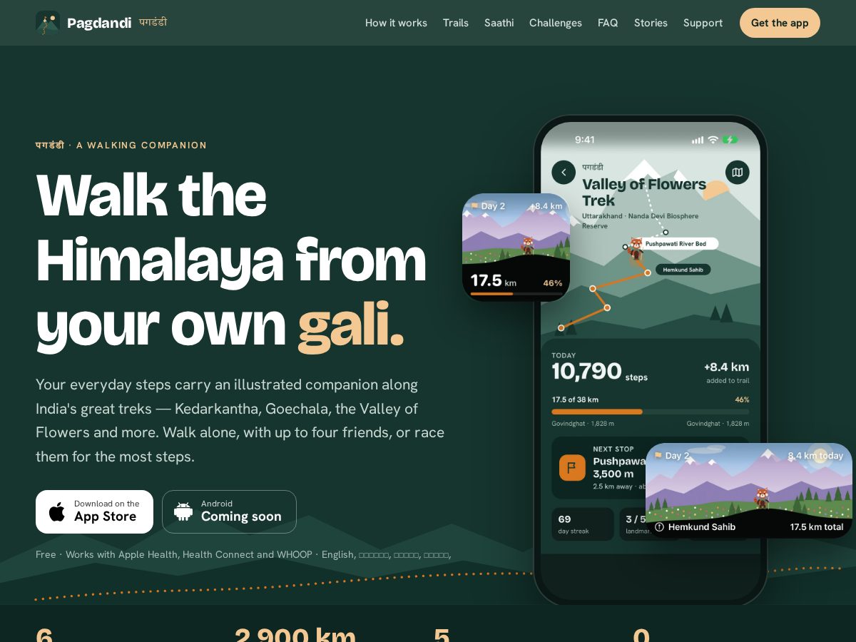 Landing-page snapshot of pagdandi.app