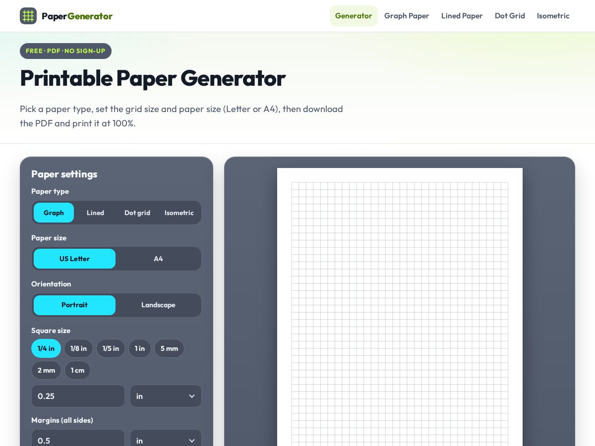 Landing-page snapshot of papergenerator.app