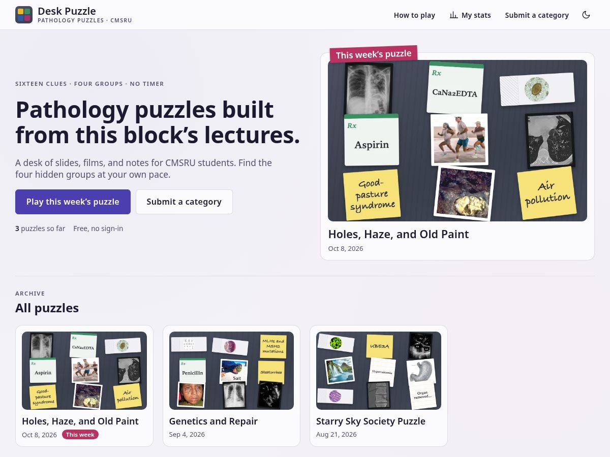 Landing-page snapshot of pathologyconnections.org