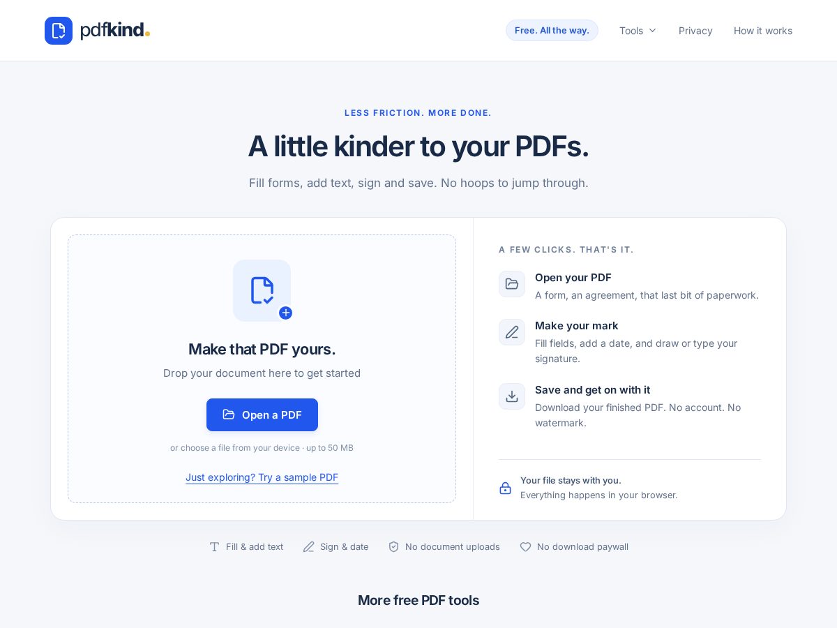 Landing-page snapshot of pdfkind.app