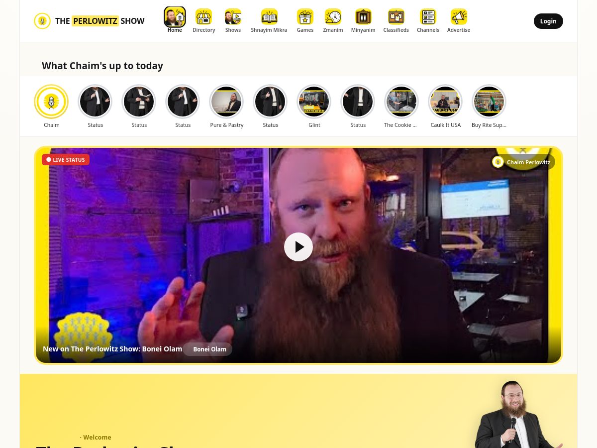 Landing-page snapshot of perlowitz.app
