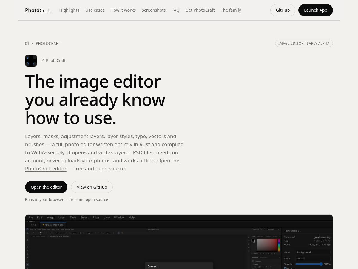 Landing-page snapshot of photo-craft.online
