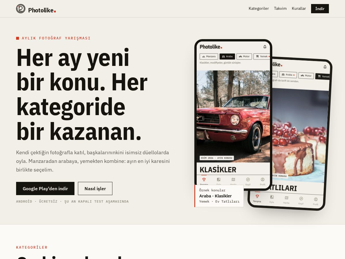 Landing-page snapshot of photolike.online