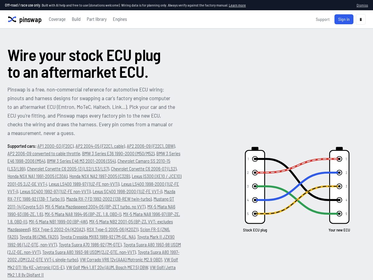 Landing-page snapshot of pinsw.app