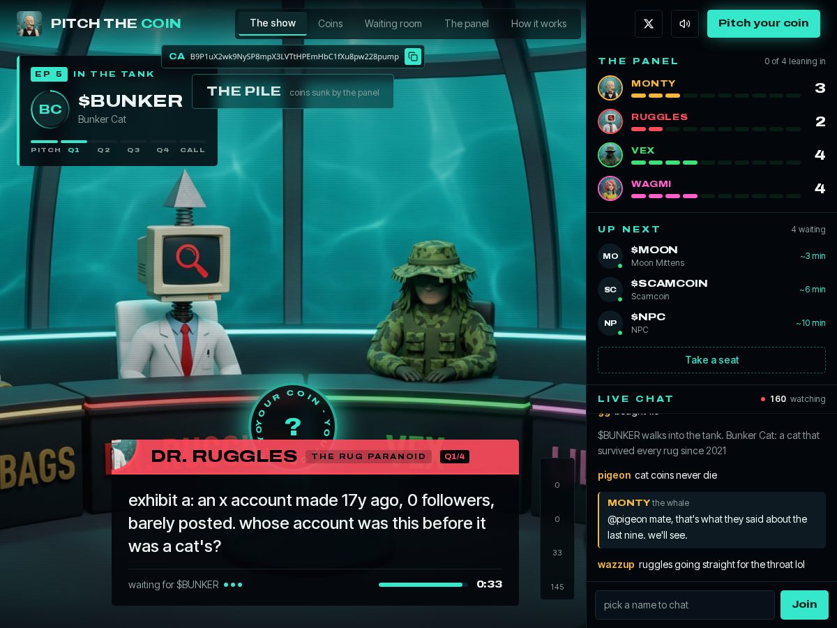 Landing-page snapshot of pitchcoin.fun