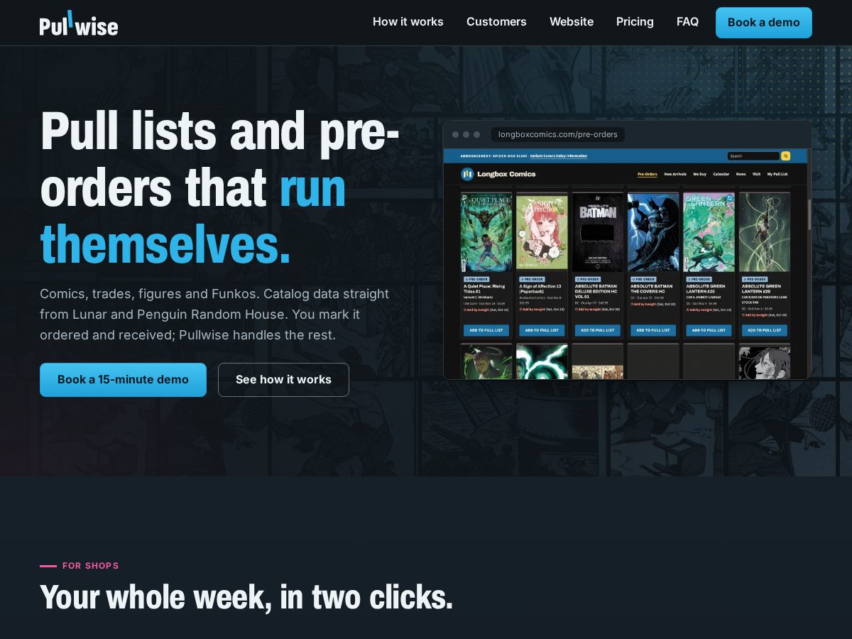 Landing-page snapshot of pullwise.shop