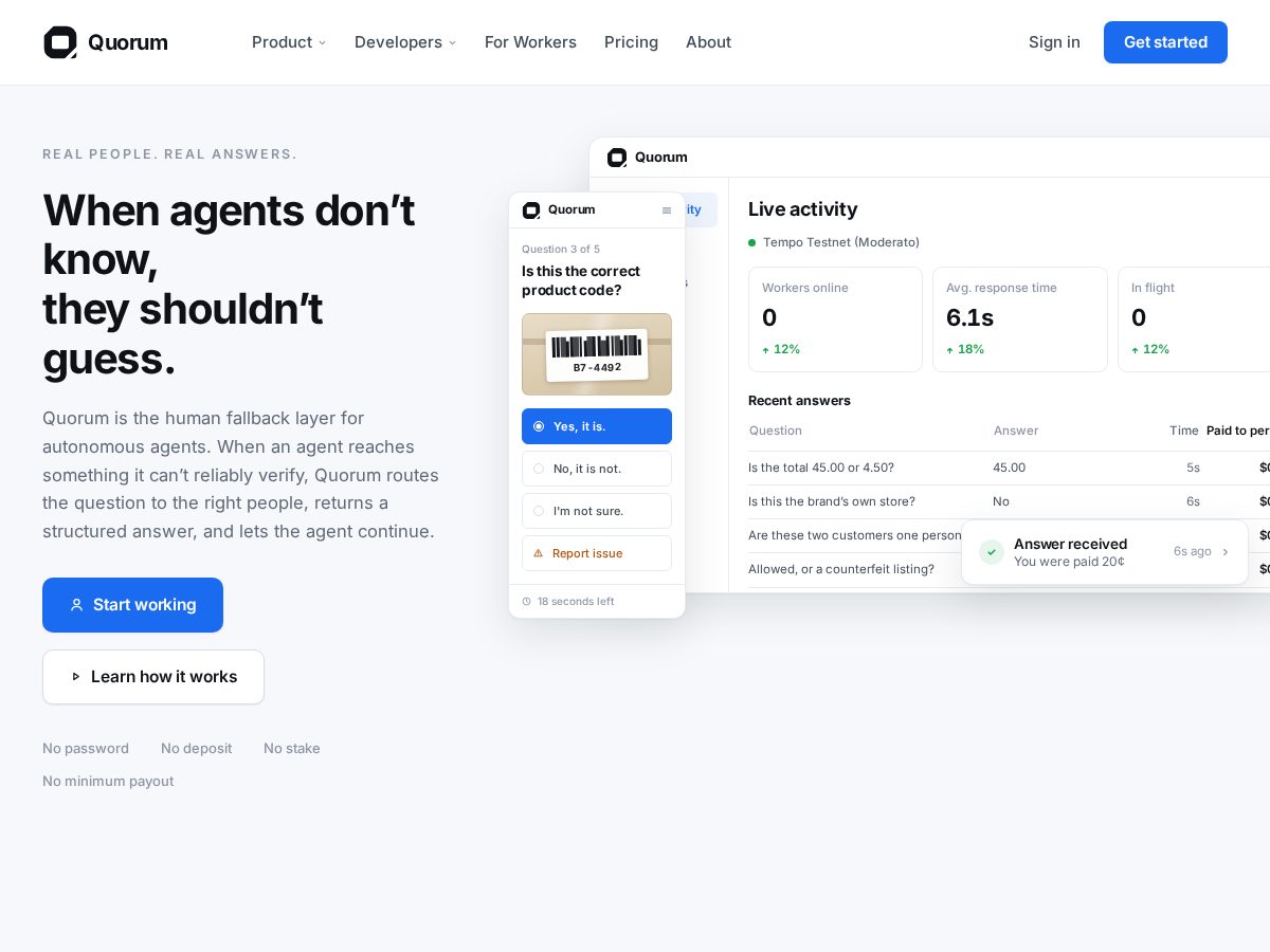 Landing-page snapshot of quorumhq.xyz