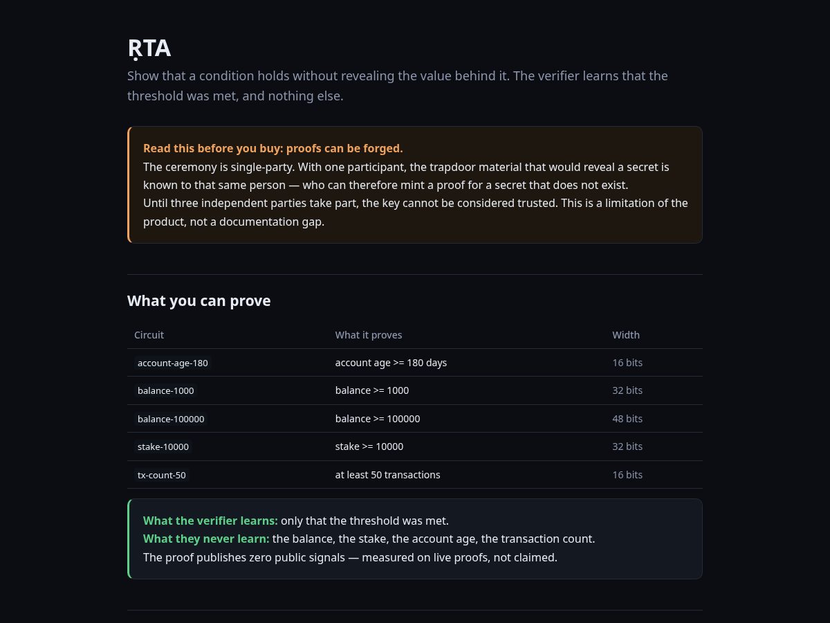 Landing-page snapshot of rta.lat