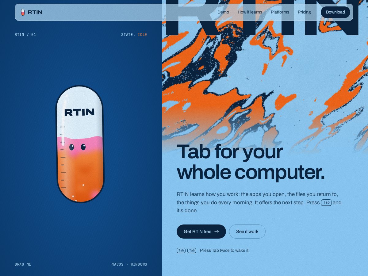 Landing-page snapshot of rtinn.online