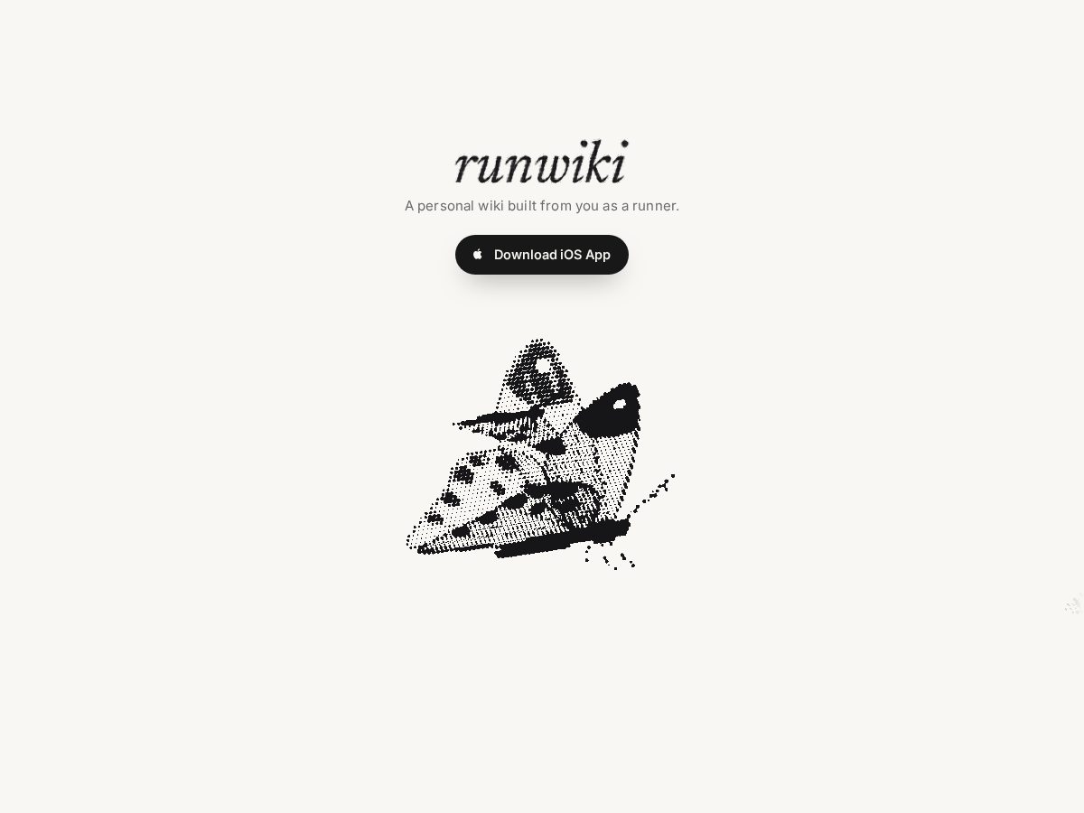 Landing-page snapshot of runwiki.app
