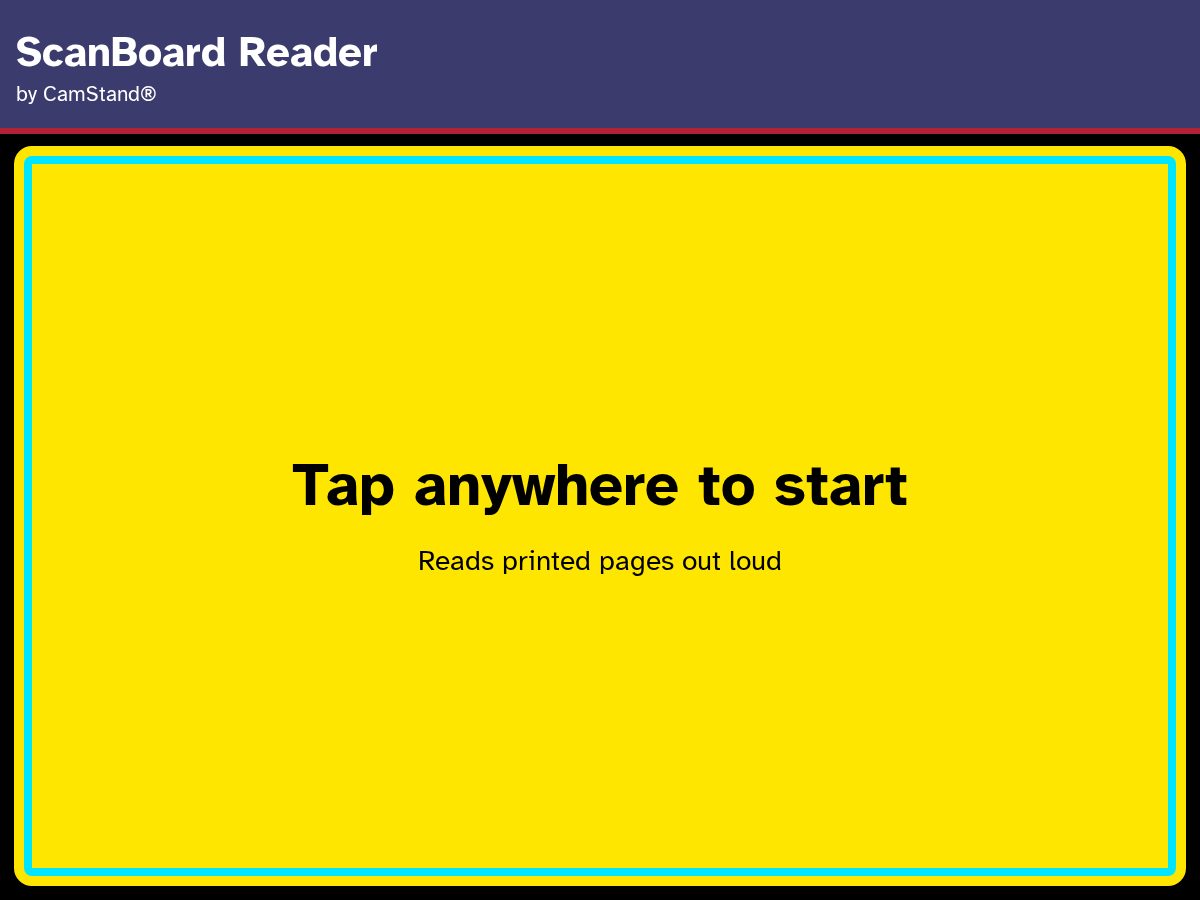 Landing-page snapshot of scanboardreader.app
