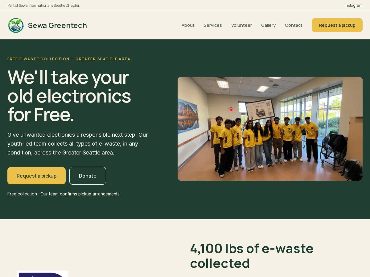 Landing-page snapshot of sewagreentech.org