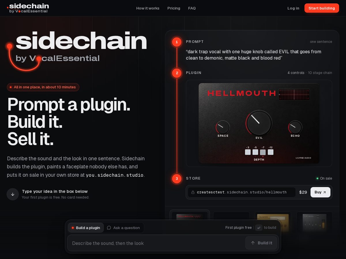 Landing-page snapshot of sidechain.studio