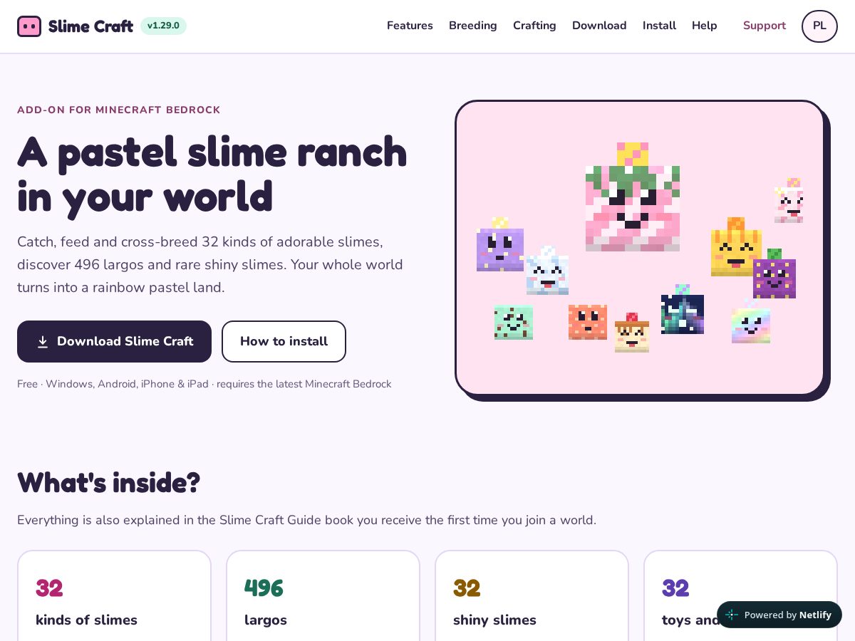 Landing-page snapshot of slimecraft.kids