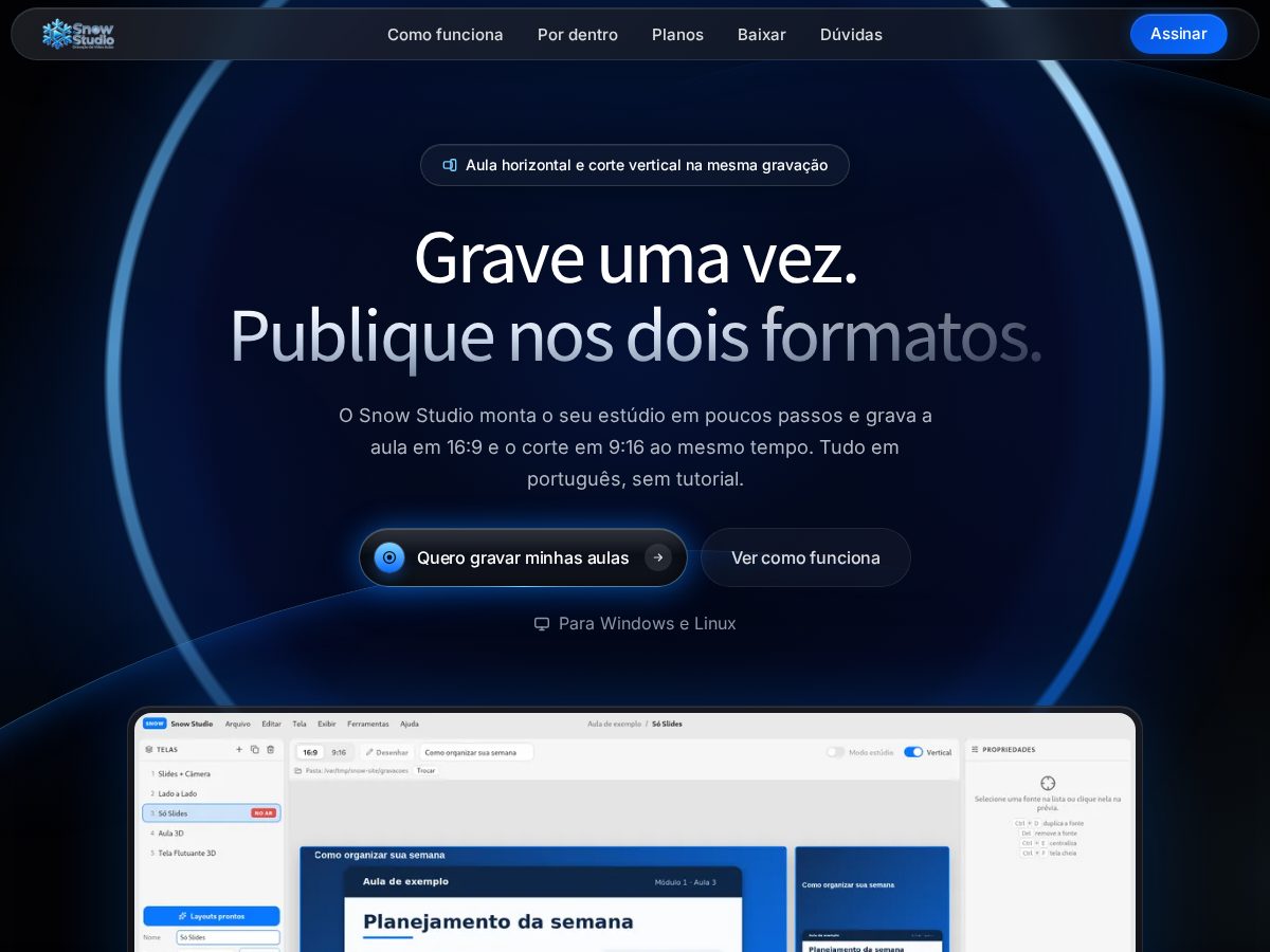 Landing-page snapshot of snowstudio.app