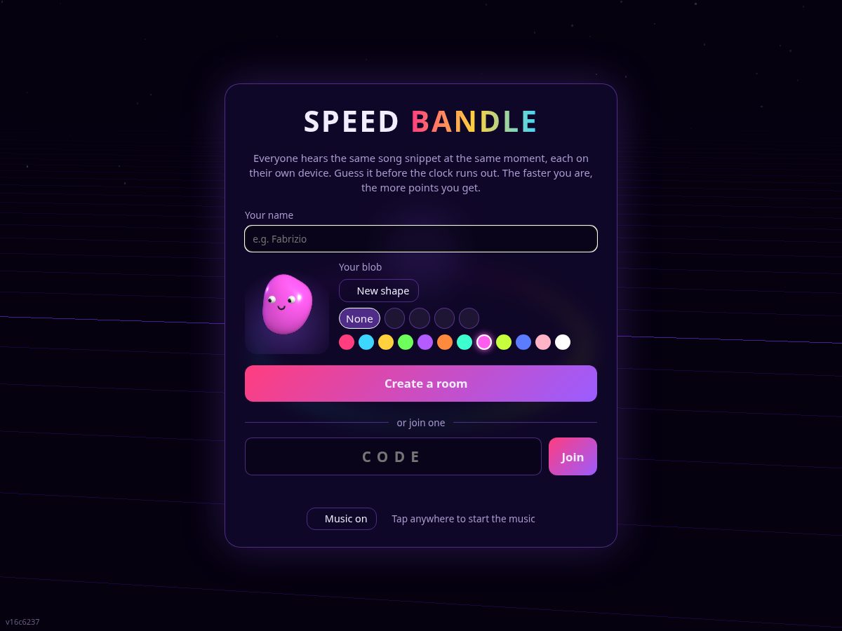 Landing-page snapshot of speedbandle.app