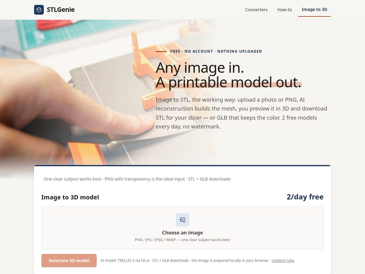 Landing-page snapshot of stlgenie.shop