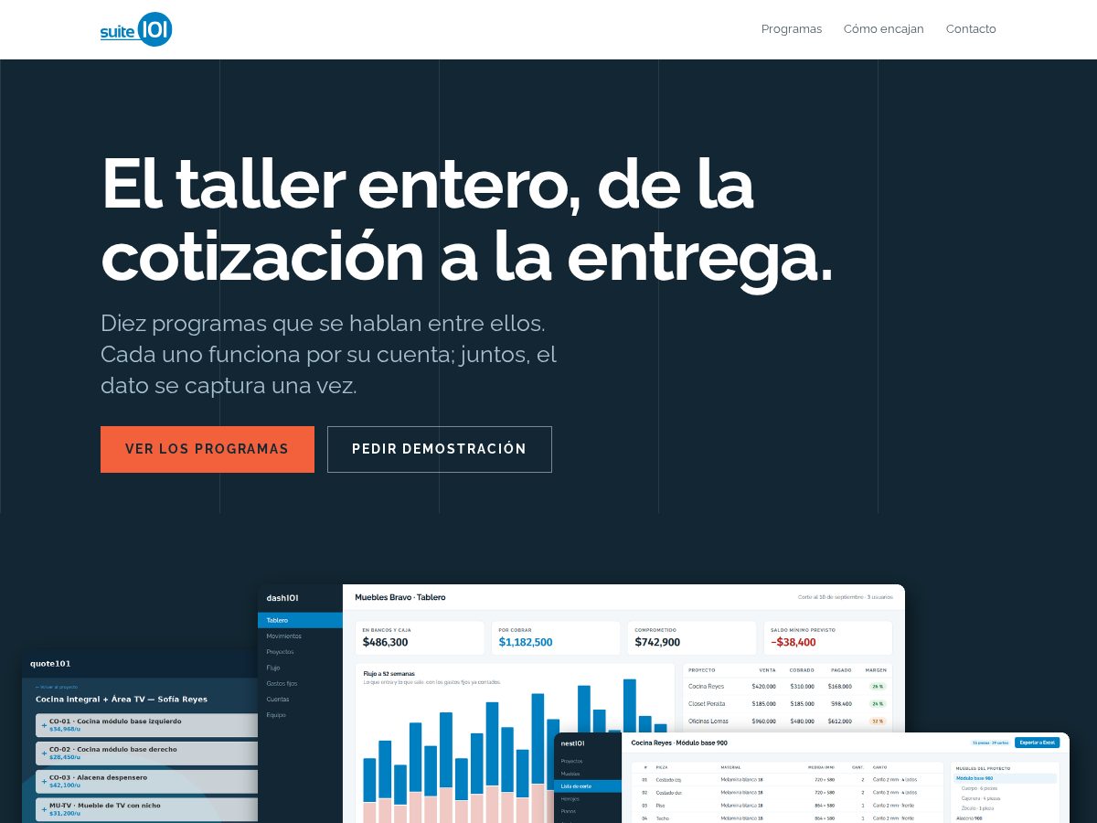 Landing-page snapshot of suite101.app