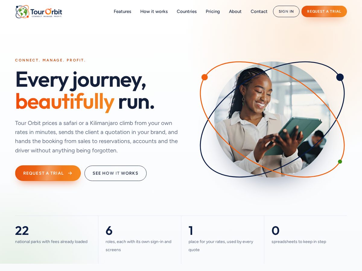 Landing-page snapshot of tourorbit.app