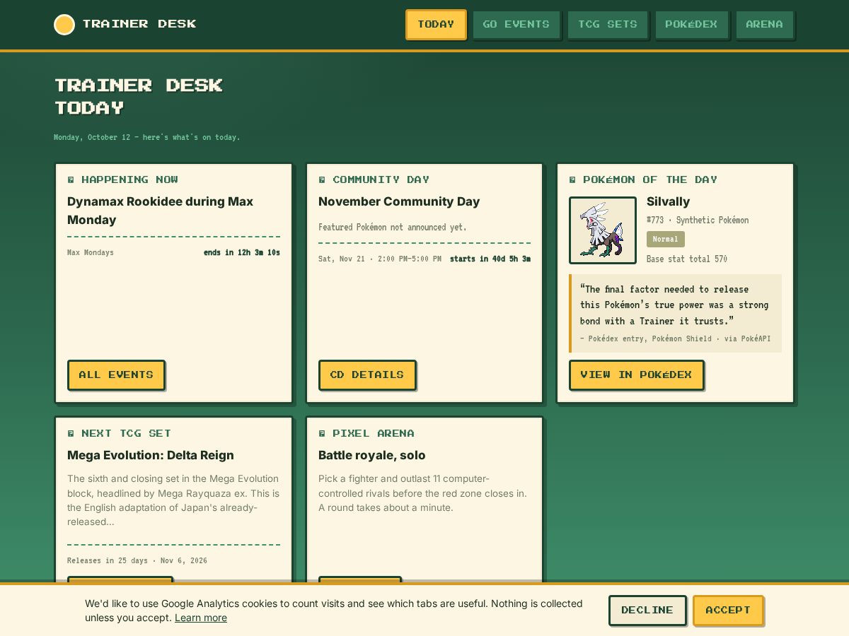 Landing-page snapshot of trainerdesk.net