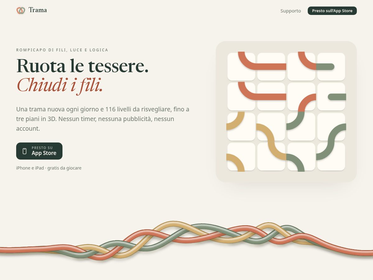 Landing-page snapshot of trama.games
