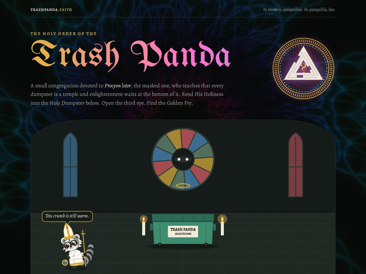 Landing-page snapshot of trashpanda.faith