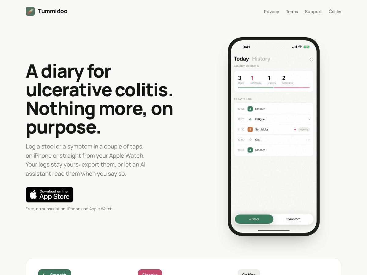 Landing-page snapshot of tummidoo.app