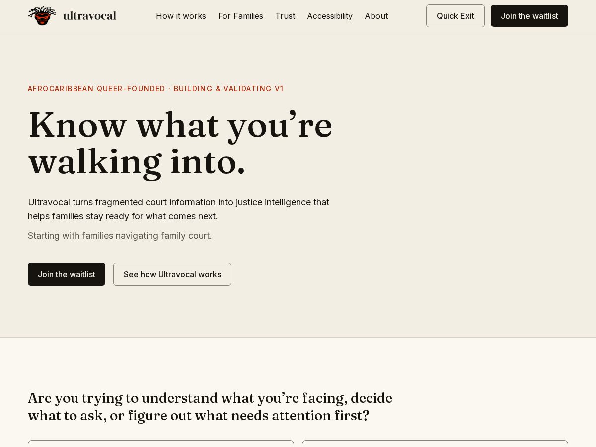 Landing-page snapshot of ultravocal.app