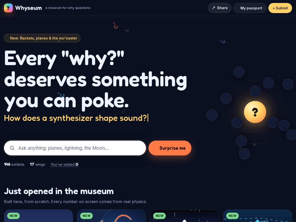 Landing-page snapshot of whyseum.org