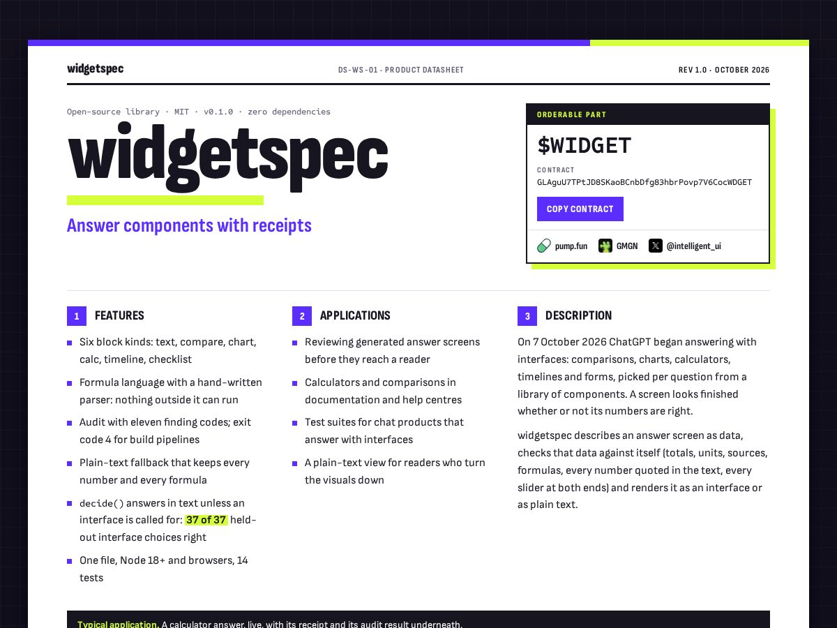 Landing-page snapshot of widgetai.tech