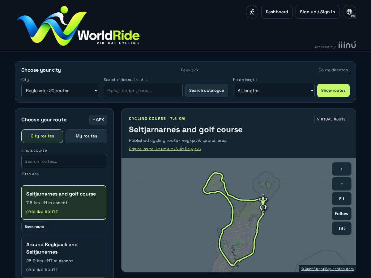 Landing-page snapshot of worldride.app
