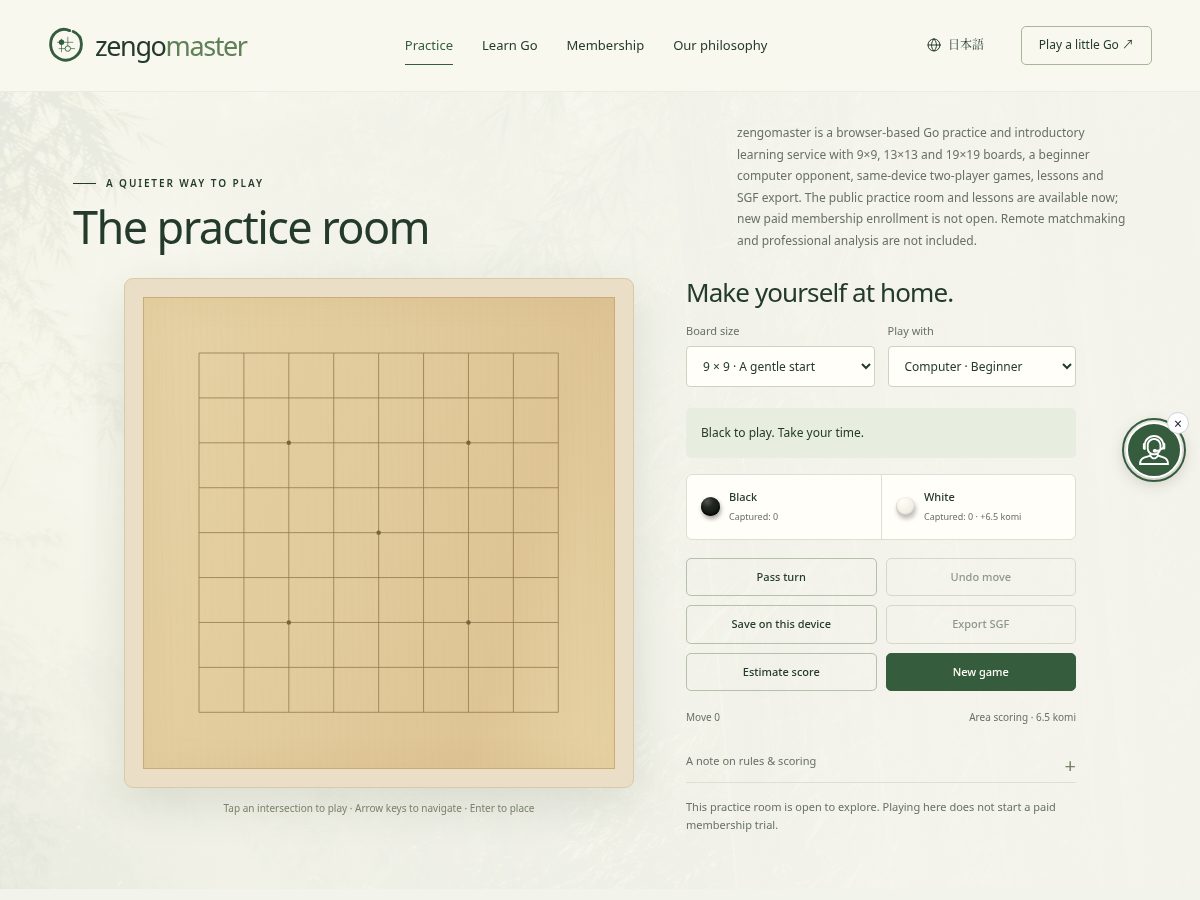 Landing-page snapshot of zengomaster.net