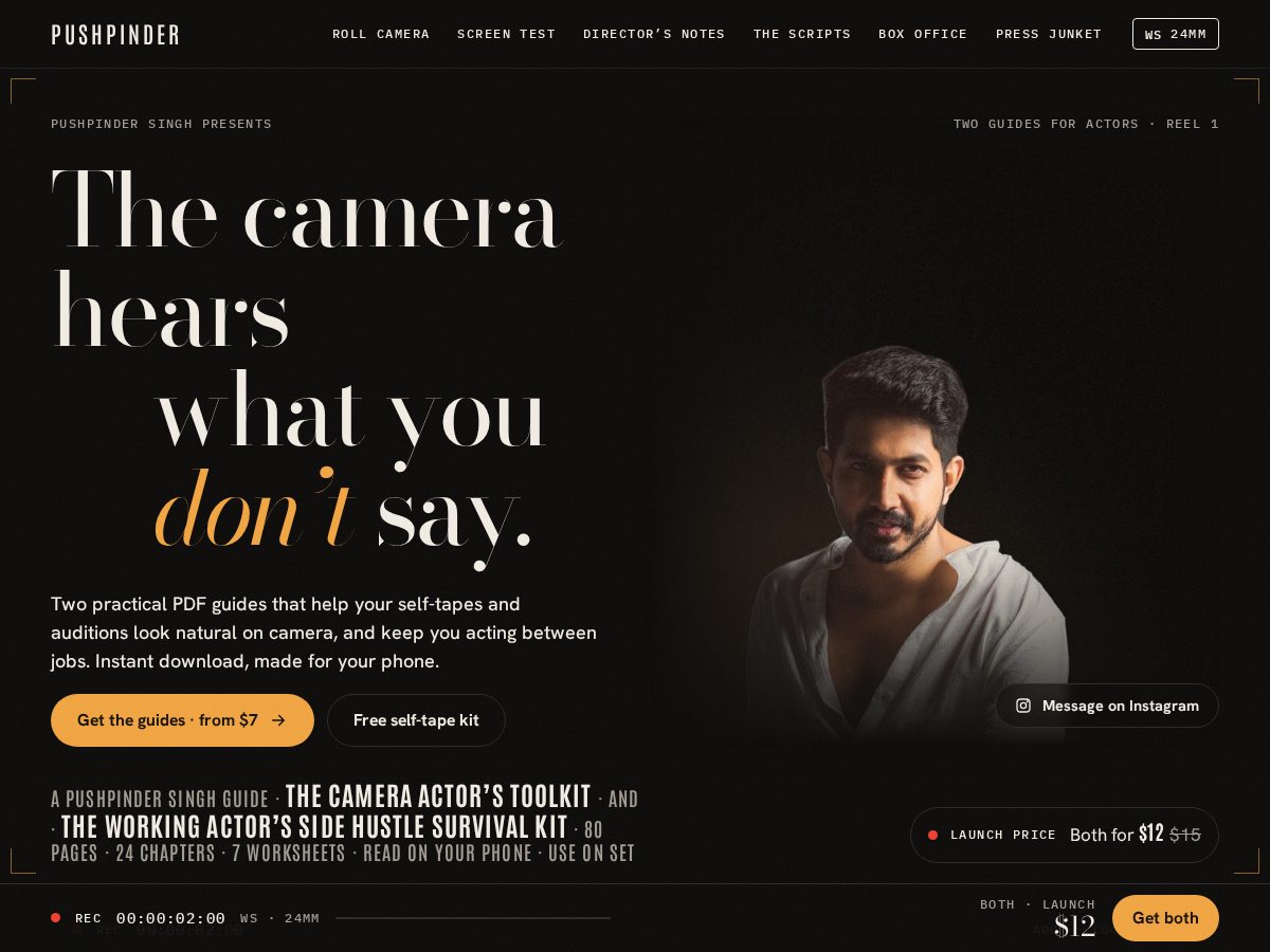 Landing-page snapshot of actingnotesbyps.com