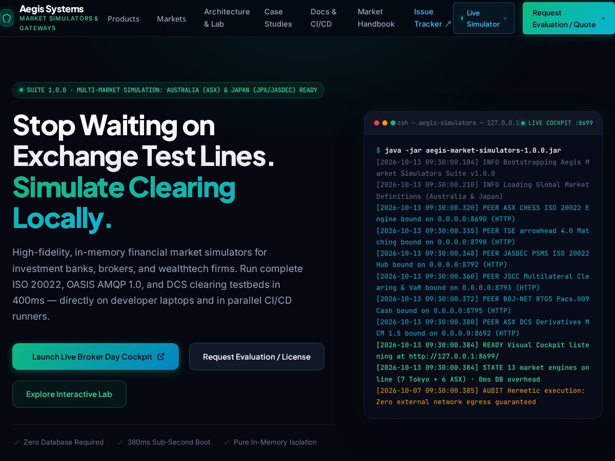 Landing-page snapshot of aegisposttrade.com
