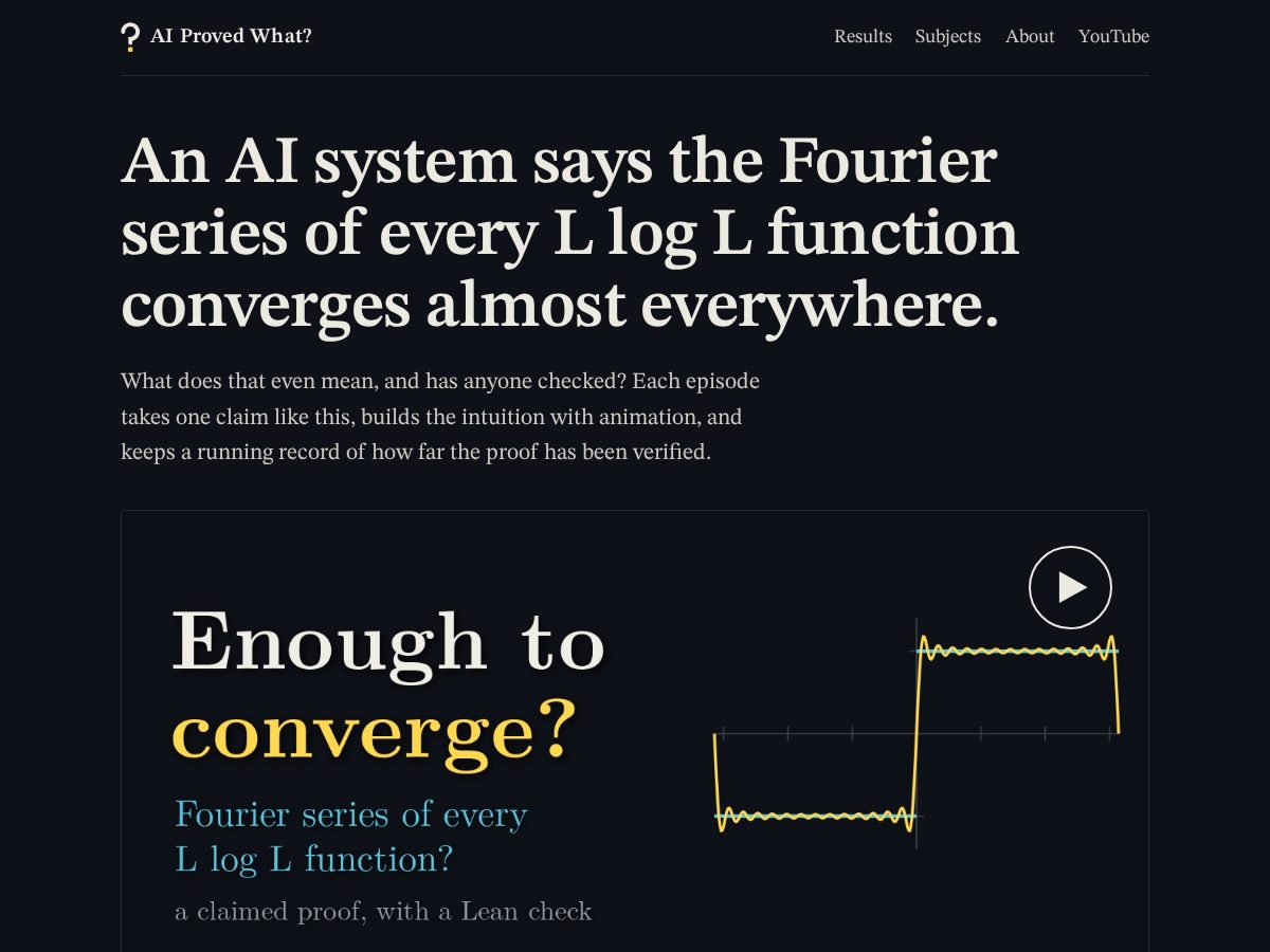 Landing-page snapshot of aiprovedwhat.com