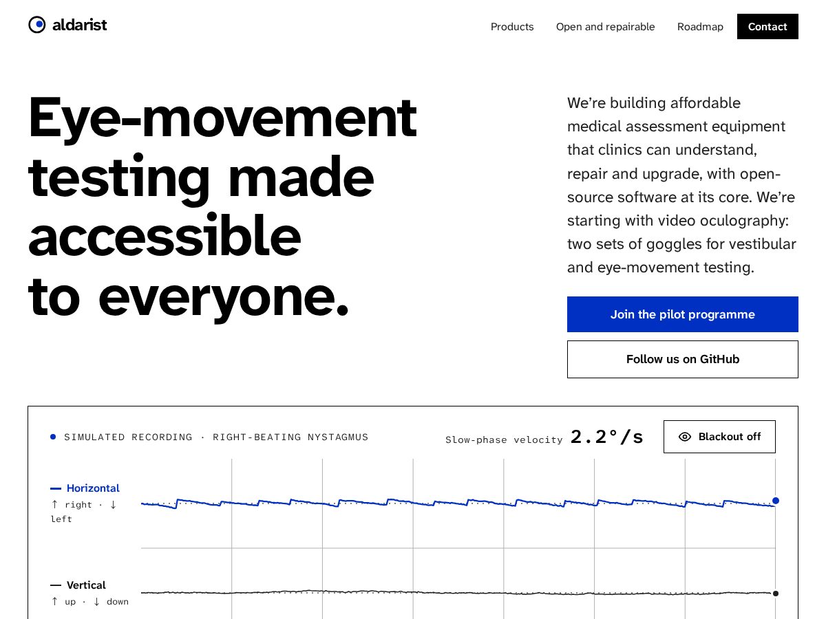 Landing-page snapshot of aldarist.com