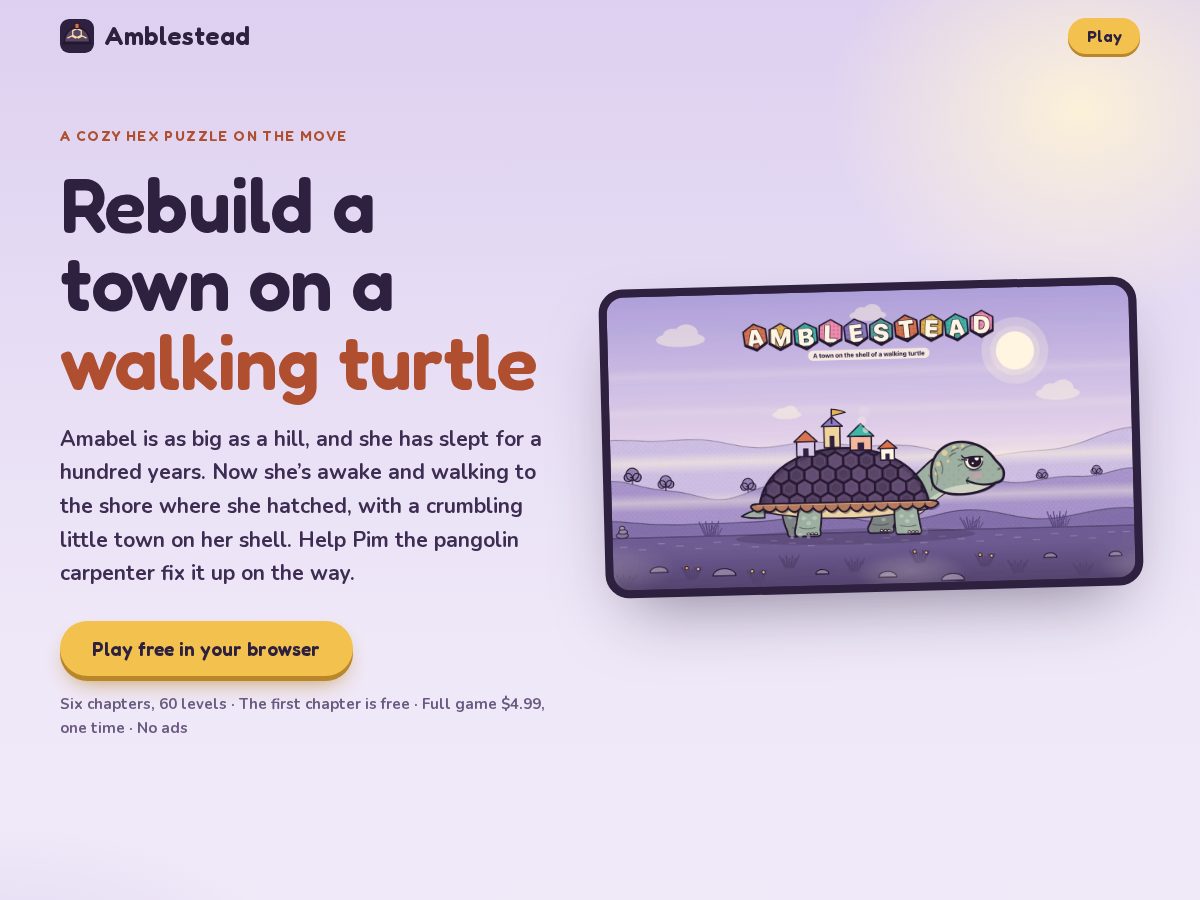Landing-page snapshot of amblestead.com