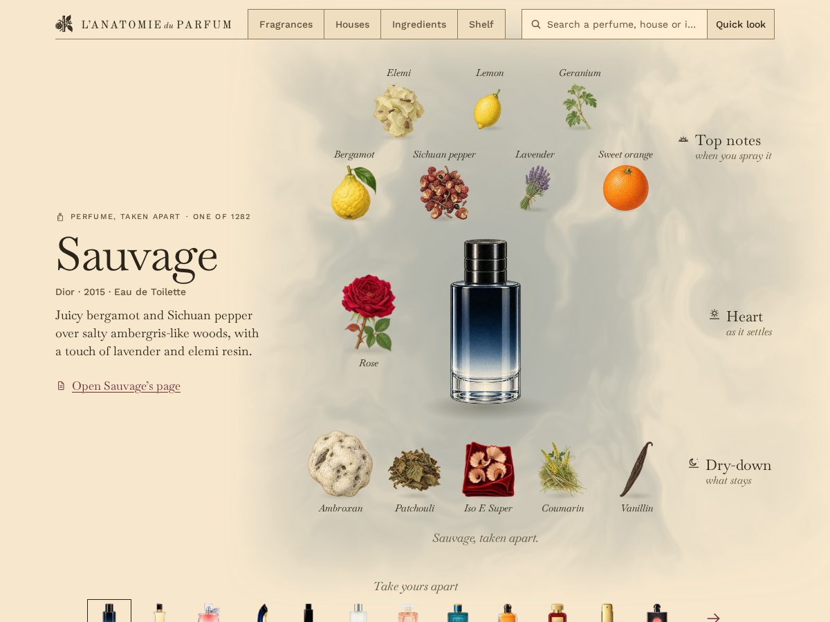 Landing-page snapshot of anatomyofperfume.com