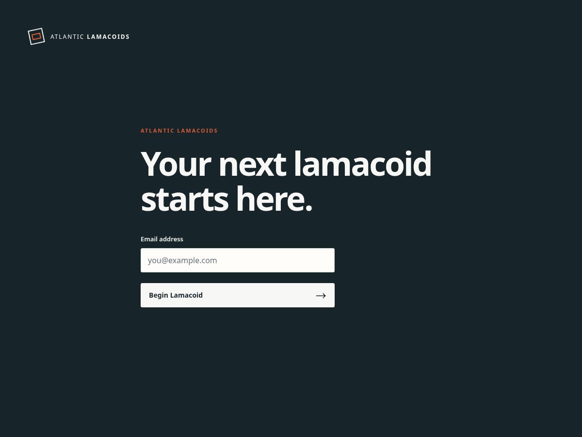Landing-page snapshot of atlanticlamacoids.com